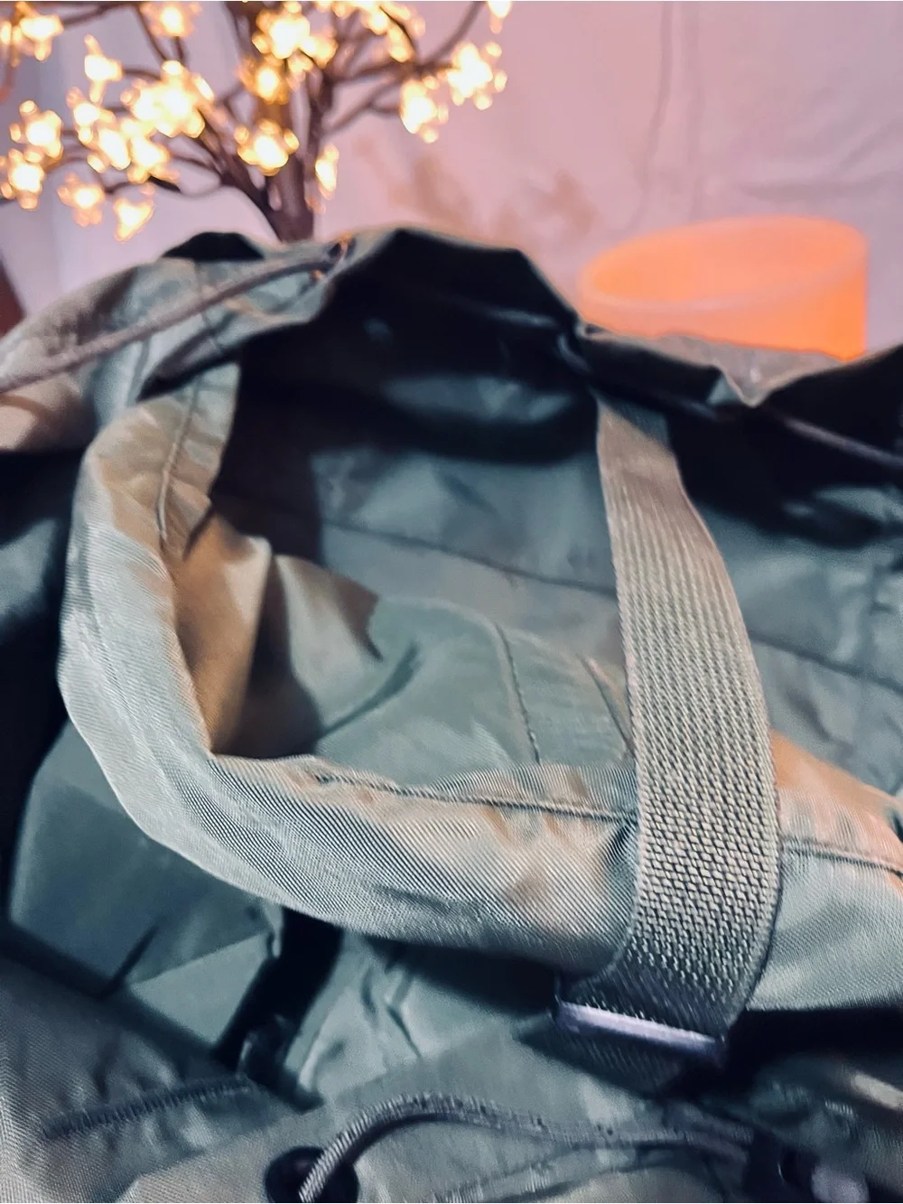 Olive Green Military-Style Rucksack Backpack